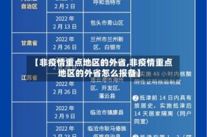 【非疫情重点地区的外省,非疫情重点地区的外省怎么报备】