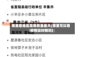 哪里看地区疫情数量最大(哪里可以看疫情实时情况)