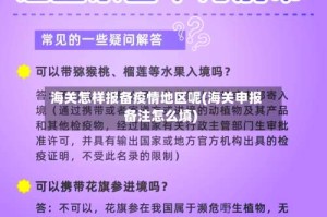 海关怎样报备疫情地区呢(海关申报备注怎么填)