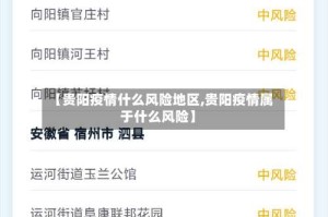 【贵阳疫情什么风险地区,贵阳疫情属于什么风险】
