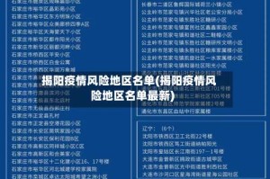 揭阳疫情风险地区名单(揭阳疫情风险地区名单最新)
