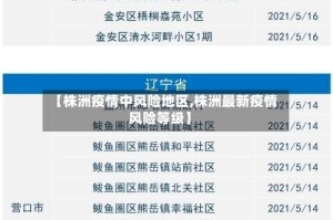 【株洲疫情中风险地区,株洲最新疫情风险等级】