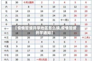 【疫情暂缓开学地区怎么填,疫情暂缓开学通知】