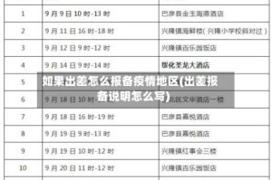 如果出差怎么报备疫情地区(出差报备说明怎么写)
