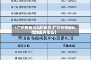 【广西疫情底风险地区,广西疫情底风险地区有哪些】