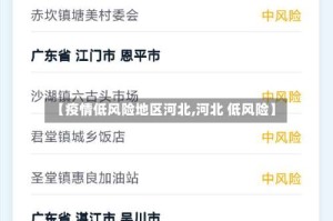 【疫情低风险地区河北,河北 低风险】