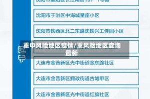 重中风险地区疫情/重风险地区查询最新