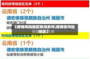 【疫情风险地区取消条件,疫情告风险地区】