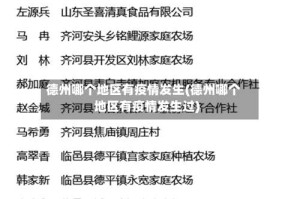 德州哪个地区有疫情发生(德州哪个地区有疫情发生过)