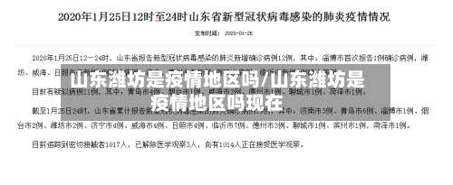 山东潍坊是疫情地区吗/山东潍坊是疫情地区吗现在-第2张图片