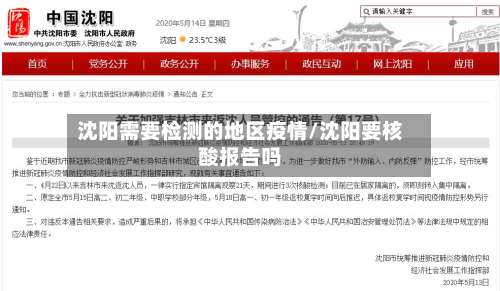 沈阳需要检测的地区疫情/沈阳要核酸报告吗-第2张图片