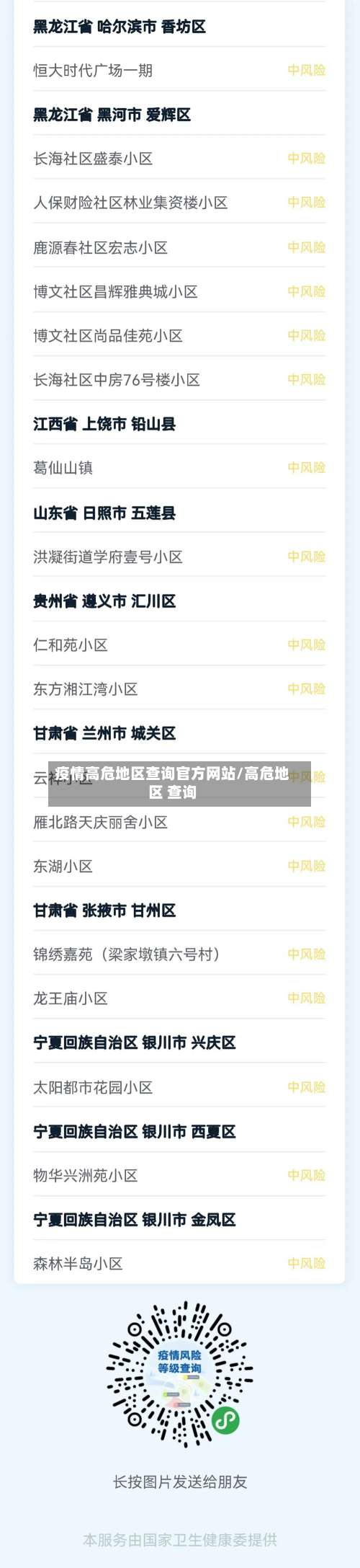 疫情高危地区查询官方网站/高危地区 查询-第1张图片