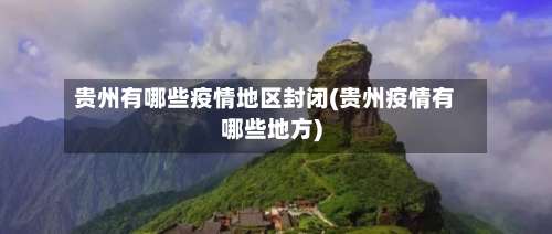 贵州有哪些疫情地区封闭(贵州疫情有哪些地方)-第2张图片