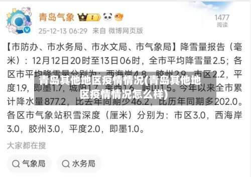 青岛其他地区疫情情况(青岛其他地区疫情情况怎么样)-第1张图片