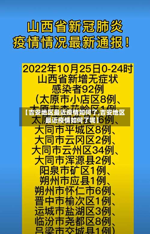 【吉安地区最近疫情如何了,吉安地区最近疫情如何了呢】-第1张图片