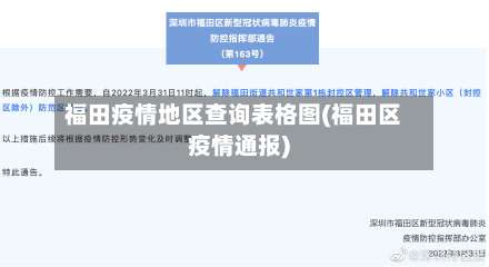 福田疫情地区查询表格图(福田区疫情通报)-第3张图片