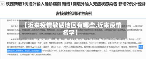 【近来疫情敏感地区有哪些,近来疫情名字】-第1张图片