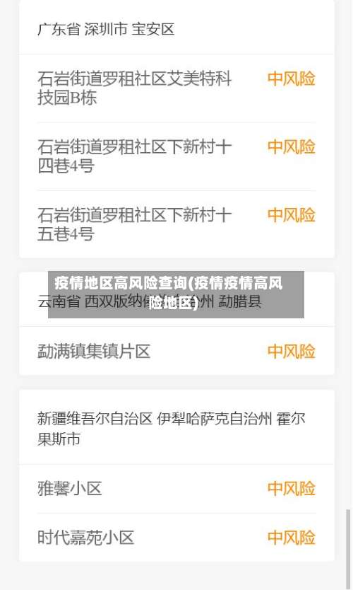 疫情地区高风险查询(疫情疫情高风险地区)-第2张图片