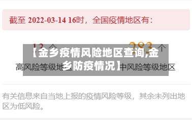 【金乡疫情风险地区查询,金乡防疫情况】-第1张图片