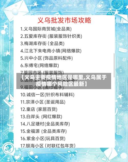 【义乌主要疫情地区是哪里,义乌属于疫情哪个风险区最新】-第1张图片